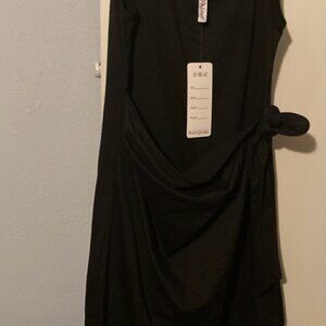 Black wrapped dress sz L by Baide Jia Bel
